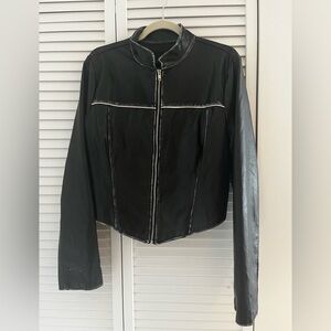 Fashion Nova Ava Washed Faux Leather Jacket - Black
